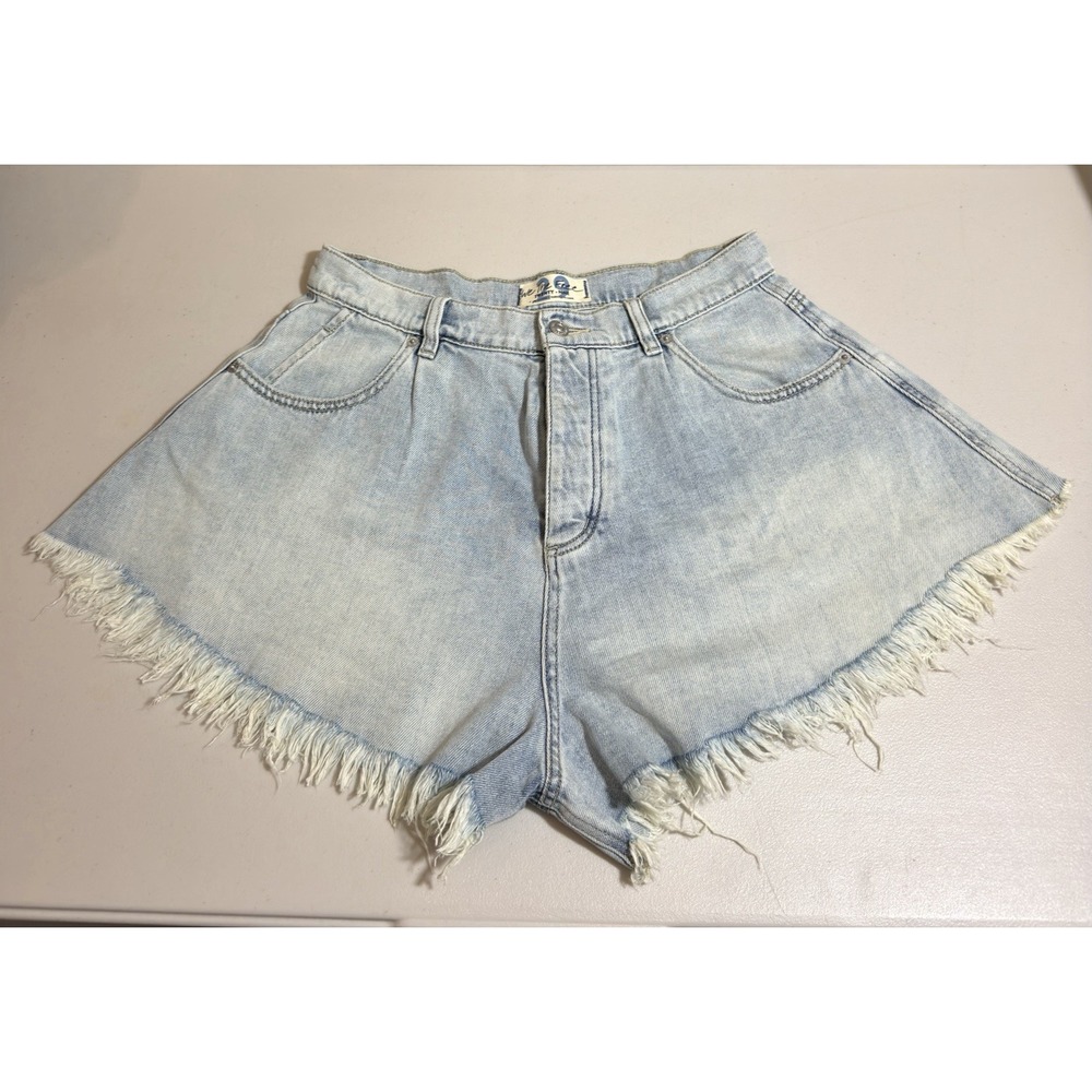 ree People We The Free Harlie Denim Shortie Shorts Light Wash Size 29